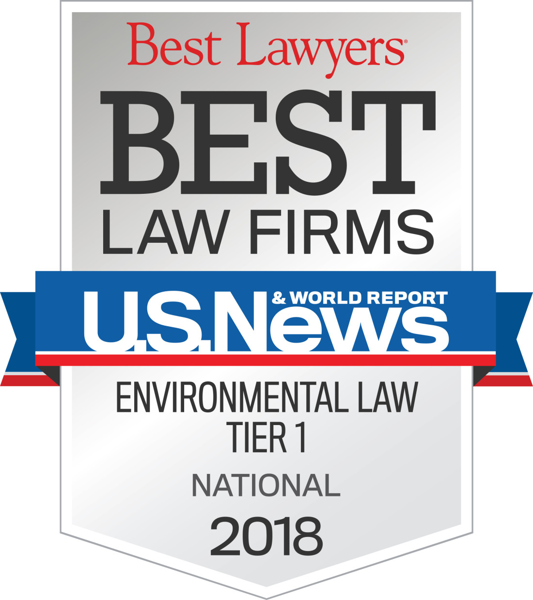2018 Best Law Firm - Environmental Law Tier I National